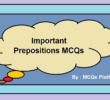 Important Prepositions MCQs