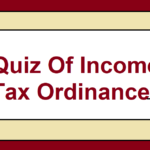 Quiz of Income Tax Ordinance