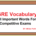GRE Vocabulary MCQs