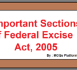 Important Sections of Federal Excise Act