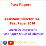 AD FIA Past Paper 2010 Islamiat