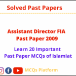 AD FIA Past Paper 2009 Islamiat