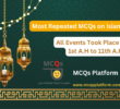 Most Repeated MCQs on Islamic Events