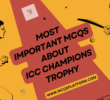 Most Important MCQs about ICC Champions Trophy